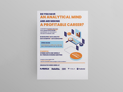 Ad for Masters in Business Analytics ad analytics business clean flyer illustration marketing school vector