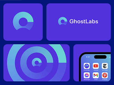 Ghost labs branding concept double meaning exprimart ghost labs lettermark logo mark modern negative space person privacy roxana niculescu saas security simple technology user