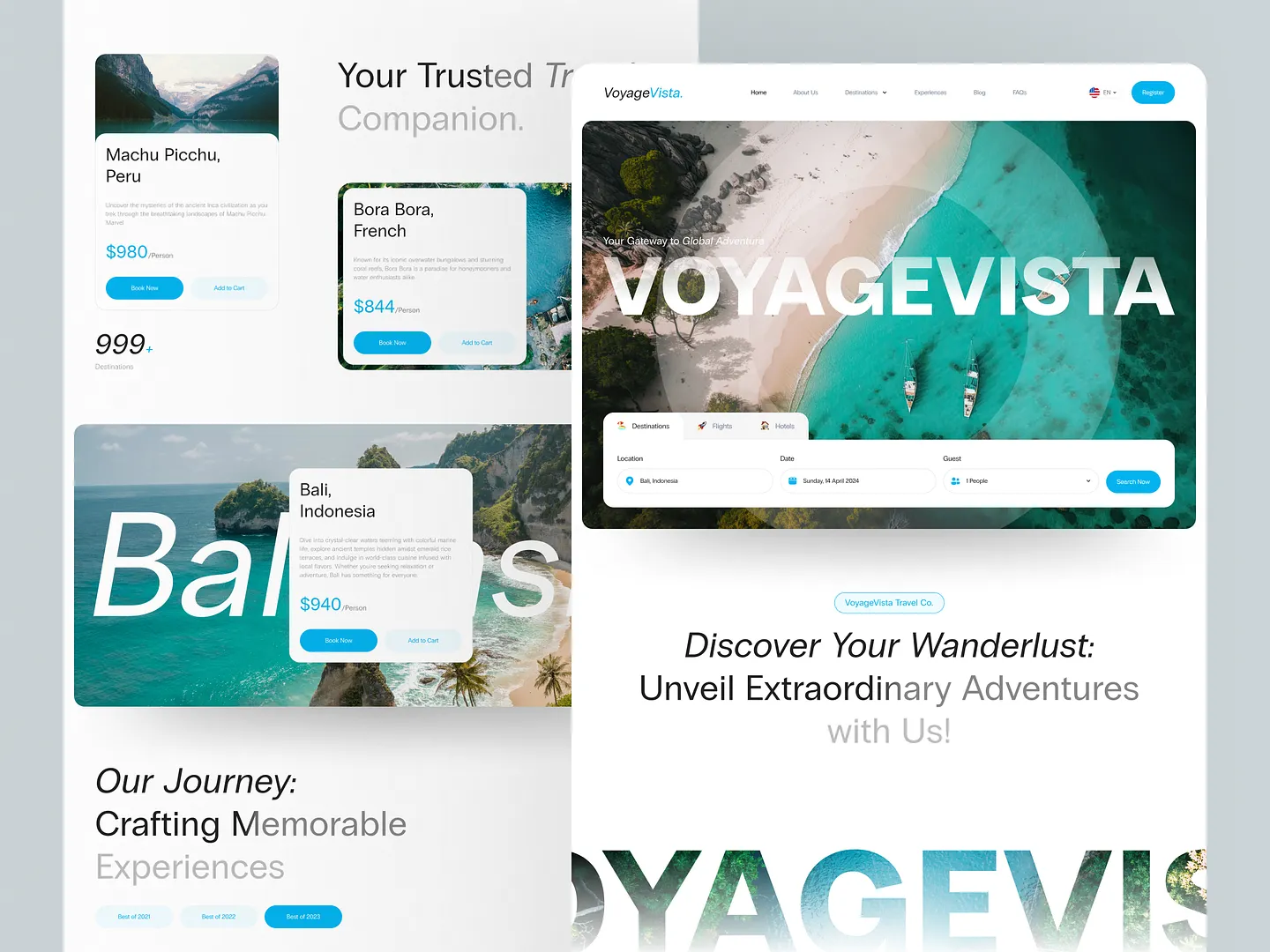 Stunning Travel Blog Website Design: VoyageVista