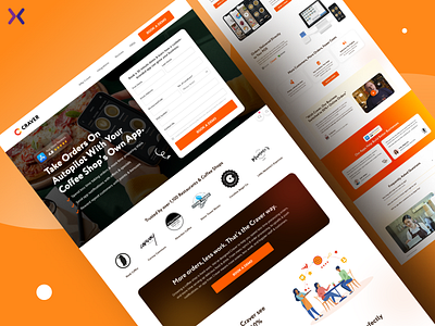 SaaS Landing Page/ Food App design dribbble shot food landing page design landingpage lead generation saas ui ux