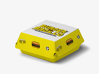 Burger Bros.co Box Packing branding burger design graphic design illustration logo packaging typography