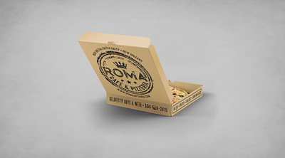 Roma Cafe & Pizzeria Projects box packaging design branding graphic design logo merchandise packaging design promotional materials