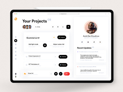 Managerial - Projects Management App Dashboard UI app design concept ui dashboard dashboard ui management minimal projects ui user interface web app web design