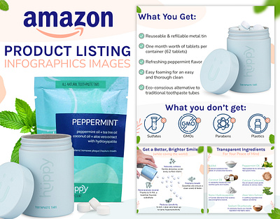 Amazon Listing Infographics Images || Toothpaste Tabs a content adobe illustrator adobe photoshop amazon amazon infographics amazon listing amazon listing images ebc graphic design infographic listing listing design listing images