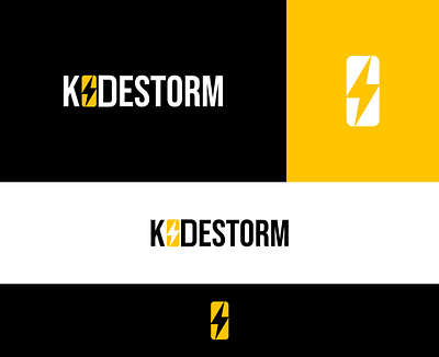 KODESTORM branding design flat illustration minimalist logo modern storm type ui unique vector