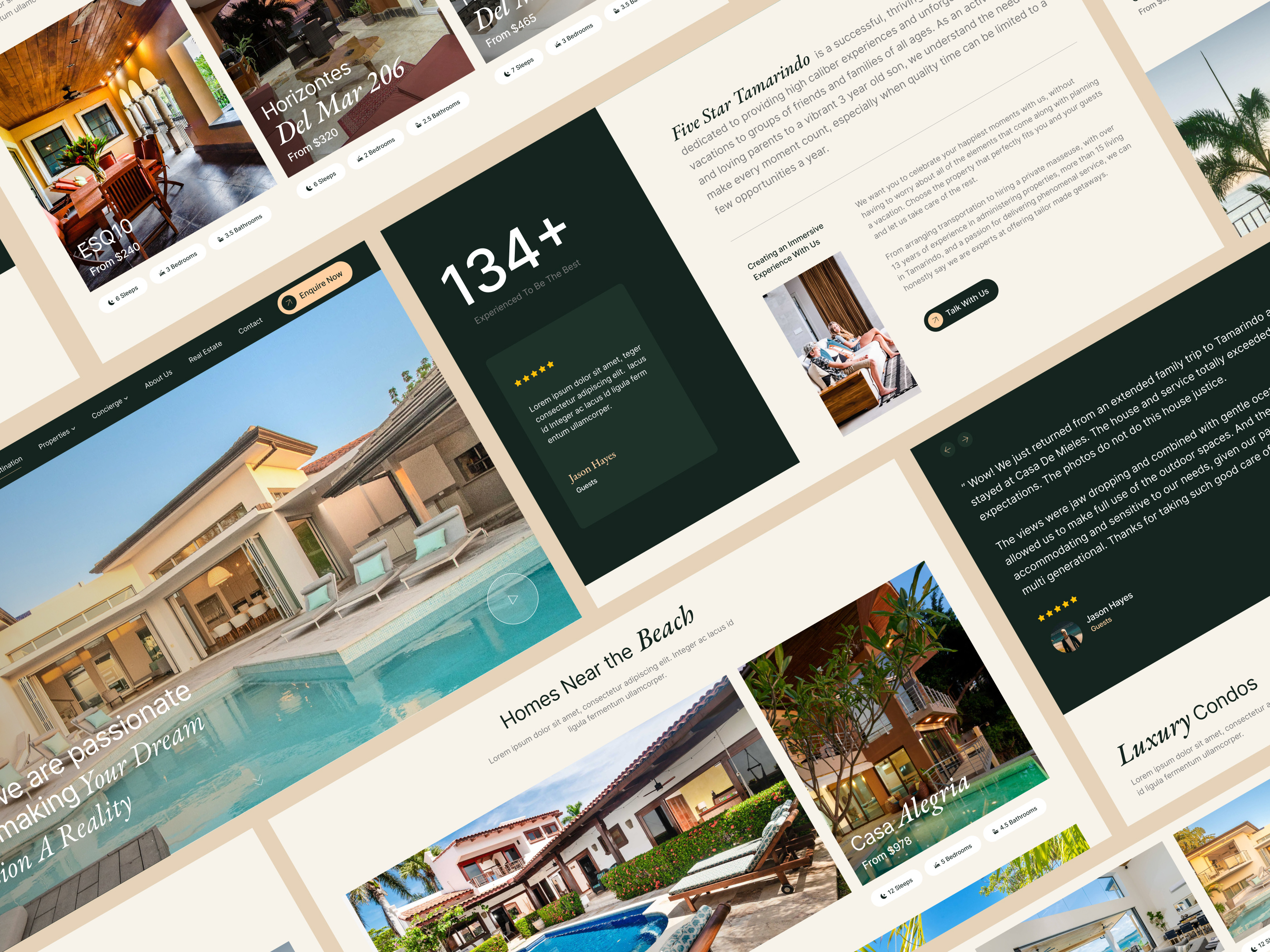 Luxury Property Rentals landing page design mockup design ui uiux