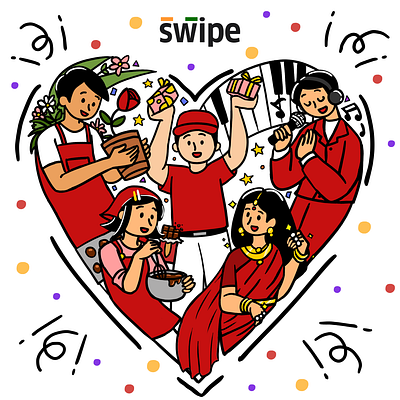 Valentine's Day 2024 billing branding design graphic design illustration invoicing logo swipe ui vector