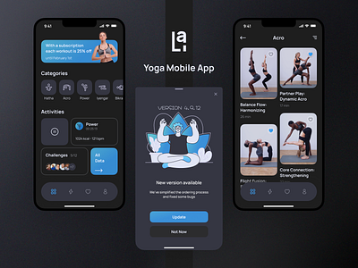 LAI Yoga Mobile App Design app dark mode design interface ios mobile ui ux uxui