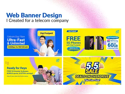 Telecom Company Web Banner ad adobe illustrator adobe photoshop advertising banner graphic design home page bannner landing page banner telecom web baner