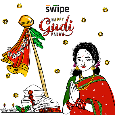 Happy Gudi Padwa 2024 billing branding design graphic design illustration invoicing logo swipe ui vector