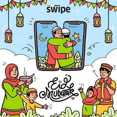 Eid Mubarak 2024 billing branding design graphic design illustration invoicing logo swipe ui vector