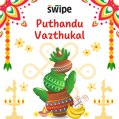 Happy Puthandu 2024 billing branding design graphic design illustration invoicing logo swipe ui vector