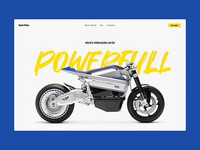Electric motorcycles - landing page concept branding concept interface ui ui design