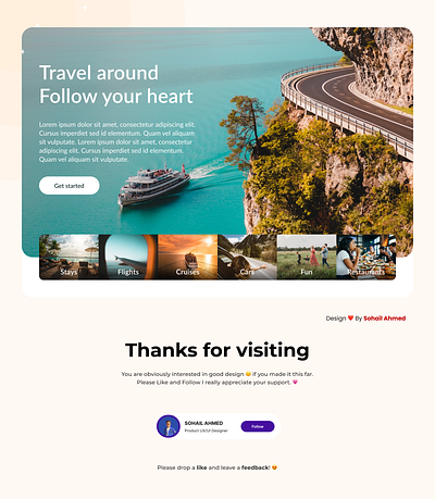 Travel Website Design figma ui ux web design