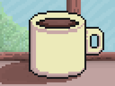 Pixel Morning Coffee graphic design pixel pixelart