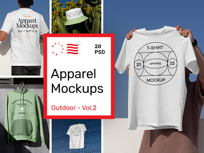 Outdoor Apparel Mockups Vol.2 apparel branding design download hoodie identity logo mockup mockups outdoor photo psd realistic streetwear t shirt template typography