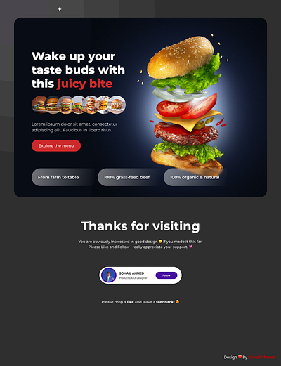 Restaurent Website Design figma ui ux web design