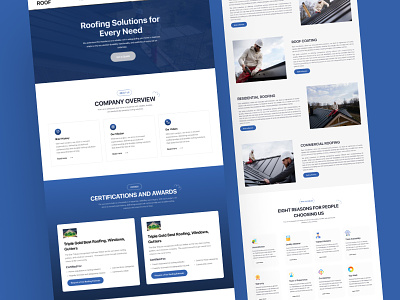 Roofing Company Website/Landing Page branding identity construction industry creative interface customer transformation design portfoilio digital marketing digital transformation home improvement innovative design online presence professional services quality craftsmanship responsive design roofing company roofing services roofing website ui ux design user experience visual appeal web development