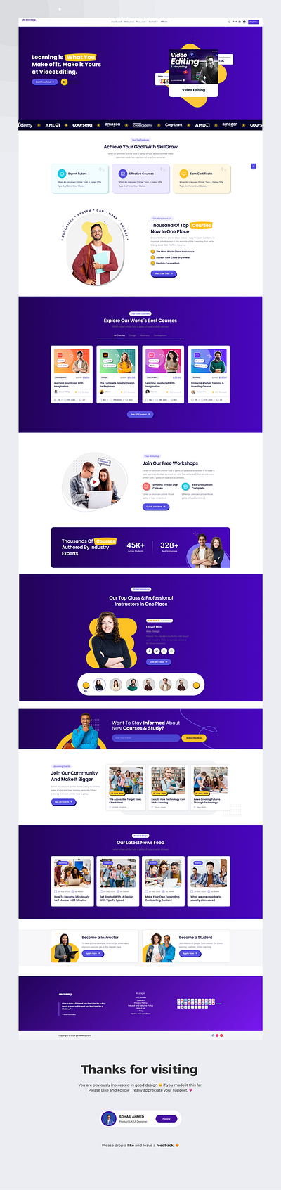 Video Editing Website Design figma landing page ui ux web design