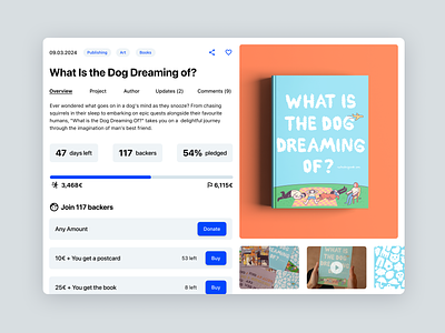 Daily UI 032 - Crowdfunding art artbook book crowdfunding daily ui dailyui design fundrising illustration ui ui design ux ux design webdesign