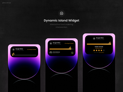 Dynamic Island Widget card design component dark mode dynamic island food delivery ios modern design ui