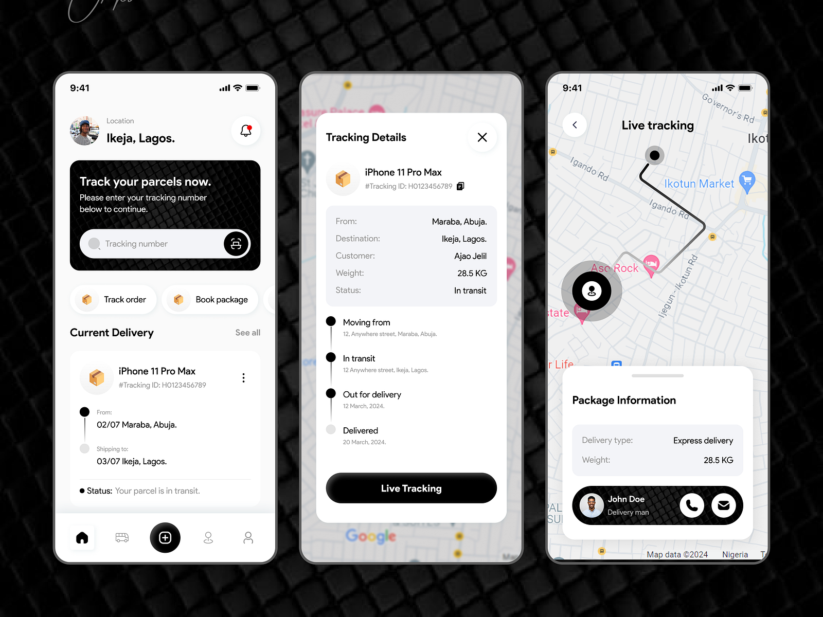 Delivery Tracking Mobile App by Jelil Ajao on Dribbble