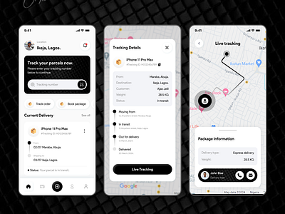 Delivery Tracking Mobile App app black n white daily ui delivery design figma mobile tracking ui ux