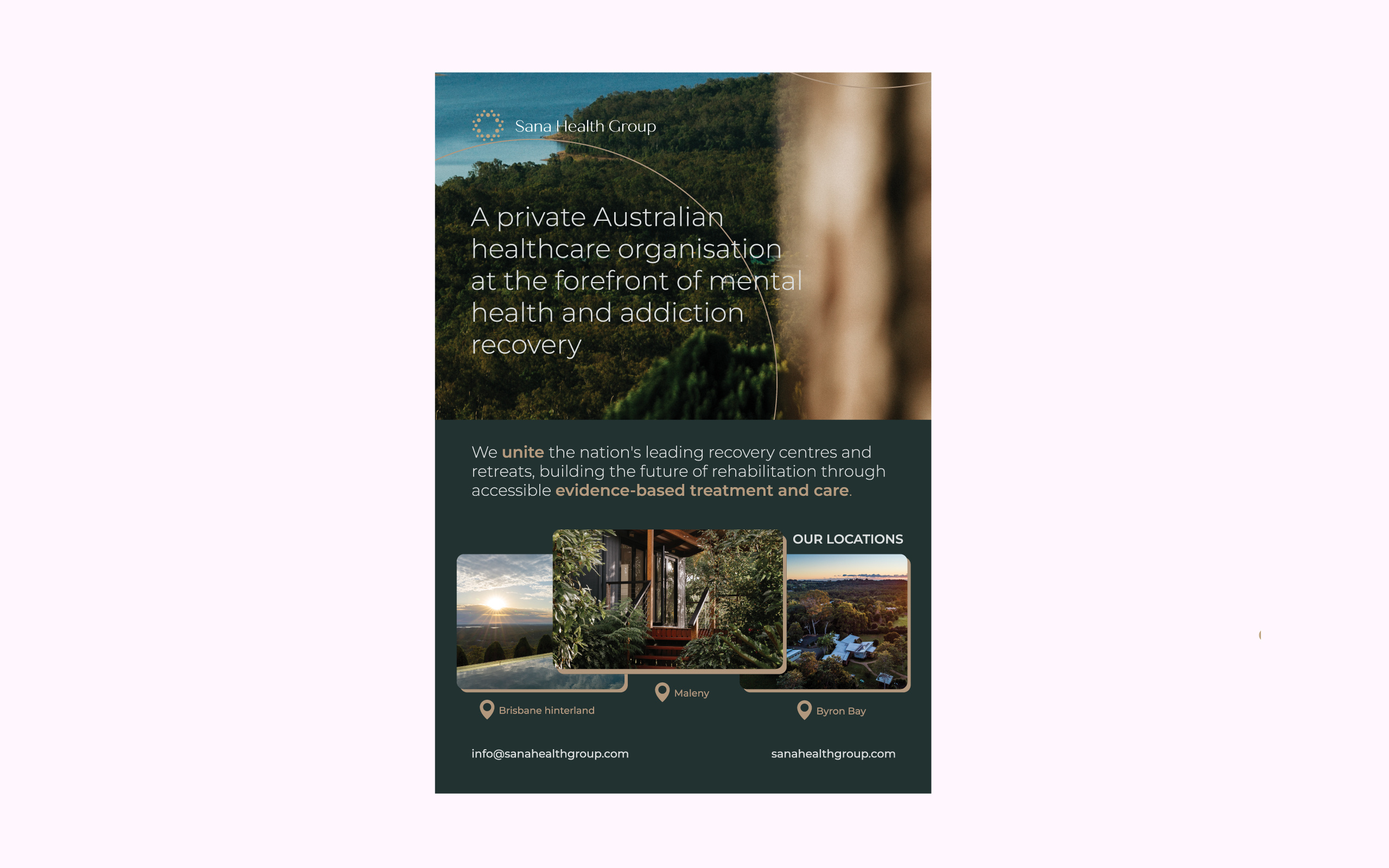 Conference Collateral for Sana Health Group graphic design