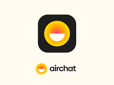 Sound waves and a big smile logo concept for airchat airchat app icon branding emoji friendly icon logo mark monogram person smile social social media sound waves web3