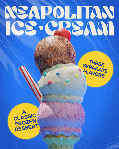[GRAPHiK DESiGN] Poster - Neapolitan Ice Cream branding design graphic design illustration poster procreate procreatepocket