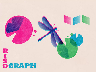 Risograph-Style Motion Design - Digital Art animation beautiful colorful design dragonfly flat graphic design illustration motion motion graphics nature risograph style svg animation svgator trend