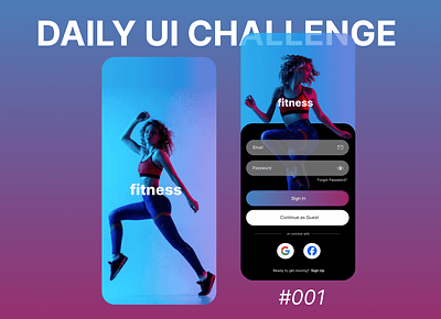 Daily UI #001 - Login Screen for a Fitness App ui