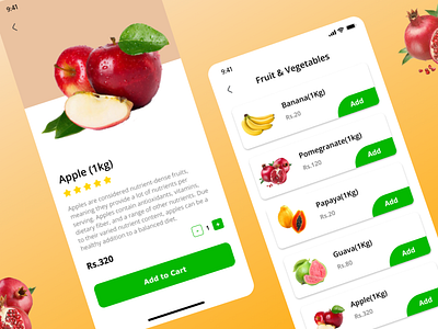 Grocery App UI Design appdesign booking design hiring illustration metafic mobileapp ui ux website