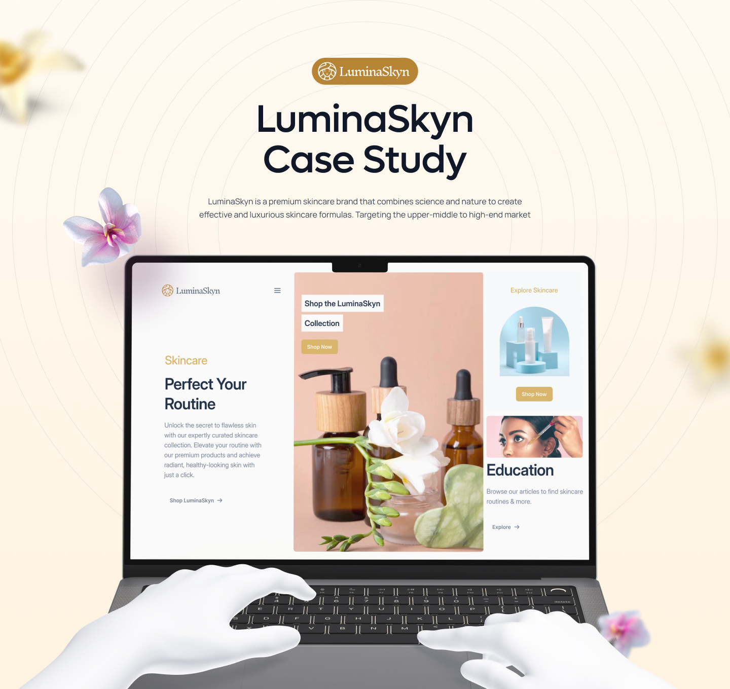 LuminaSkyn - Luxurious, radiant elegance with natural science clean design design for beauty skincare ui uiuxdesign uxdesign web