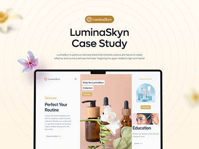 LuminaSkyn - Luxurious, radiant elegance with natural science clean design design for beauty skincare ui uiuxdesign uxdesign web