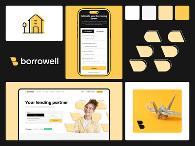 Borrowell - your lending partner branding calculator landing loan logo ui website
