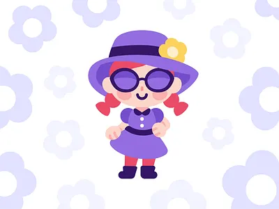 Fashion Girl branding cartoon character clothing cute design digital dress fashion feminine flat funny girl illustration kawaii logo mascot purple sunglasses vector