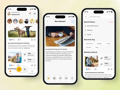 Journal Mobile App app design clean design digital journal journal app journaling mobile app mobile app design mobile app ui mobile application note app trending ui ui design uiux