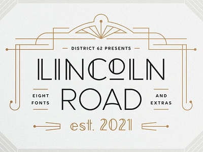 Lincoln Road Font Collection art deco art deco font deco typeface display font display sans font font bundle font family geometric sans hotel lincoln road font collection logo logo template modern fonts sans sans serif font sans serif typeface