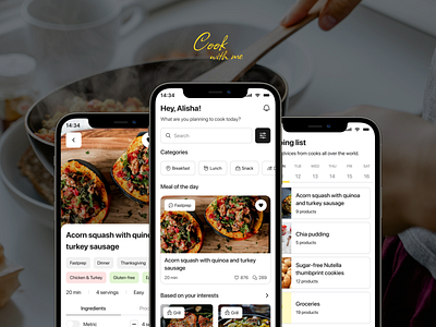 Cook with me - Recipe App cook food mobile mobile app recipe recipe app ui kit