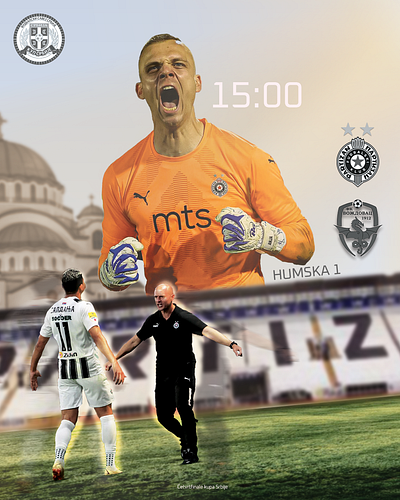Partizan matchday @ndesignvisuals design designer fanart graphic design matchday partizan poster serbia sportdesign sportposter