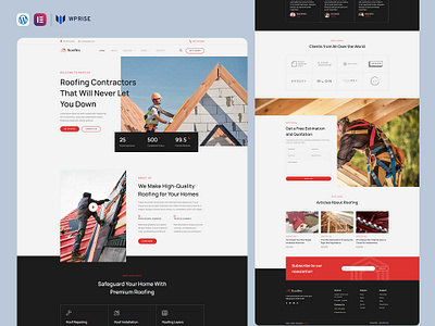 Rooflex & Roofing Services Elementor Template elementor template roofing roofing landing page roofing template roofing web design roofing website roofing website template roofing website theme web design