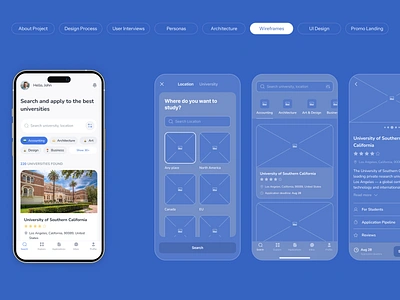 UVER - Mobile App Wireframes app app design design mobile mobile app mobile app design phenomenon product product design ui ui design uiux uiux design university university app ux uxui wireframes