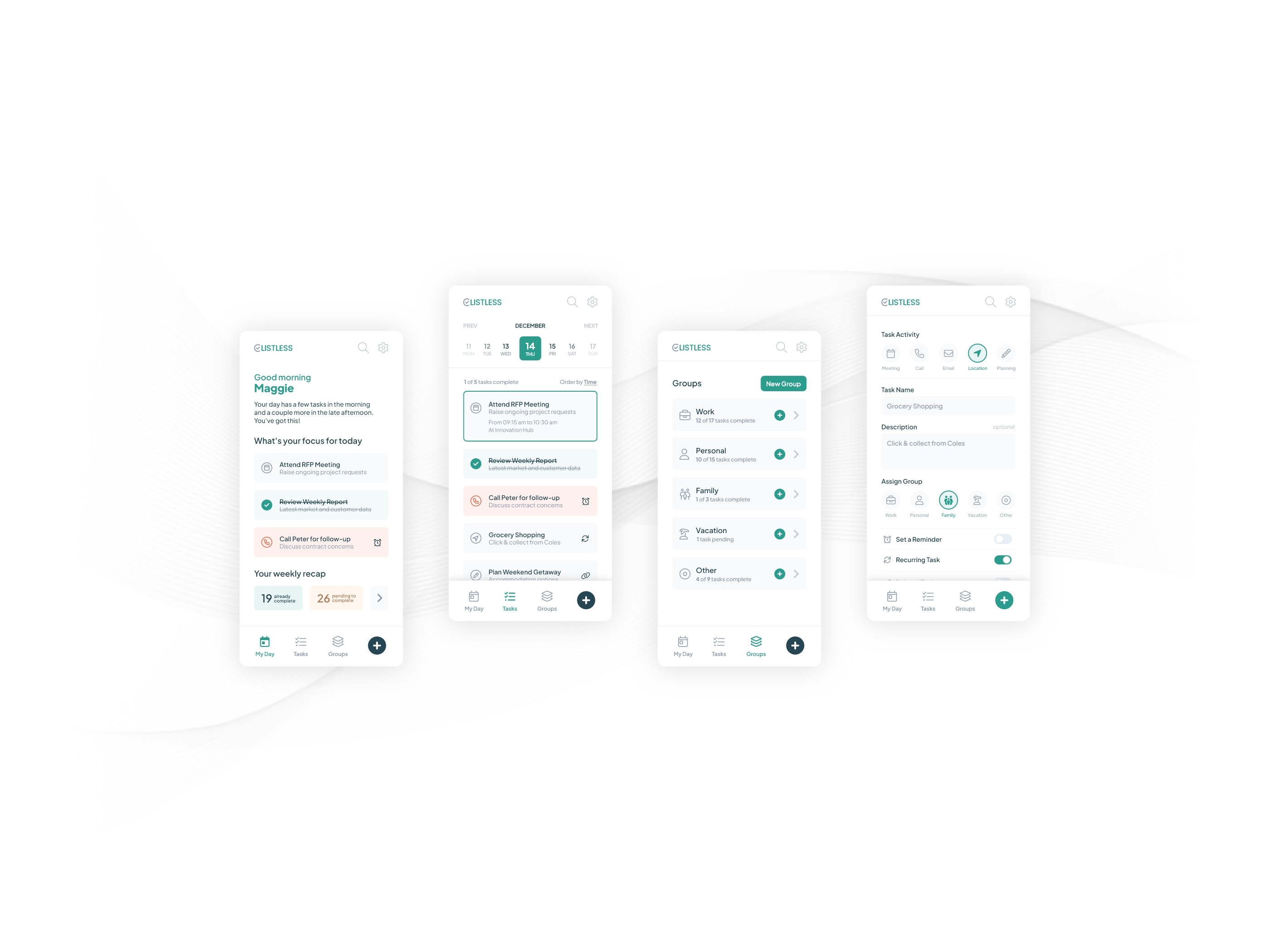 ListLess - Task Manager Concept by Kel Andersen on Dribbble