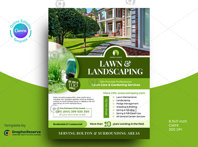 Lawn Care And Landscaping Services Flyer Canva landscaping services flyer lawn care flyer canva template