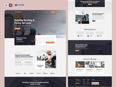 Roofnest – Roofing Services Elementor Template elementor template roofing roofing landing page roofing template roofing web design roofing website roofing website template roofing website theme web design