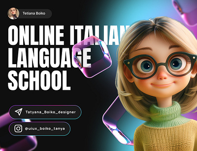 Italian Language School 3d app branding des design graphic design illustration language school logo motion graphics typography ui uiux ux vector web webdesign