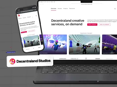 Decentraland Studios Case Study 3d animation blender decentraland ethereum figma illustration metaverse motion graphics product design ui web