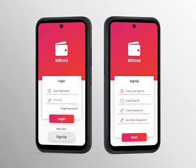 Billfold - Login & Signup UI Design animation branding design figma graphic design guvi illustration logo ui ux