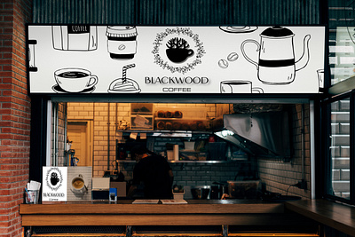 BLACKWOOD Coffee 3d branding graphic design logo